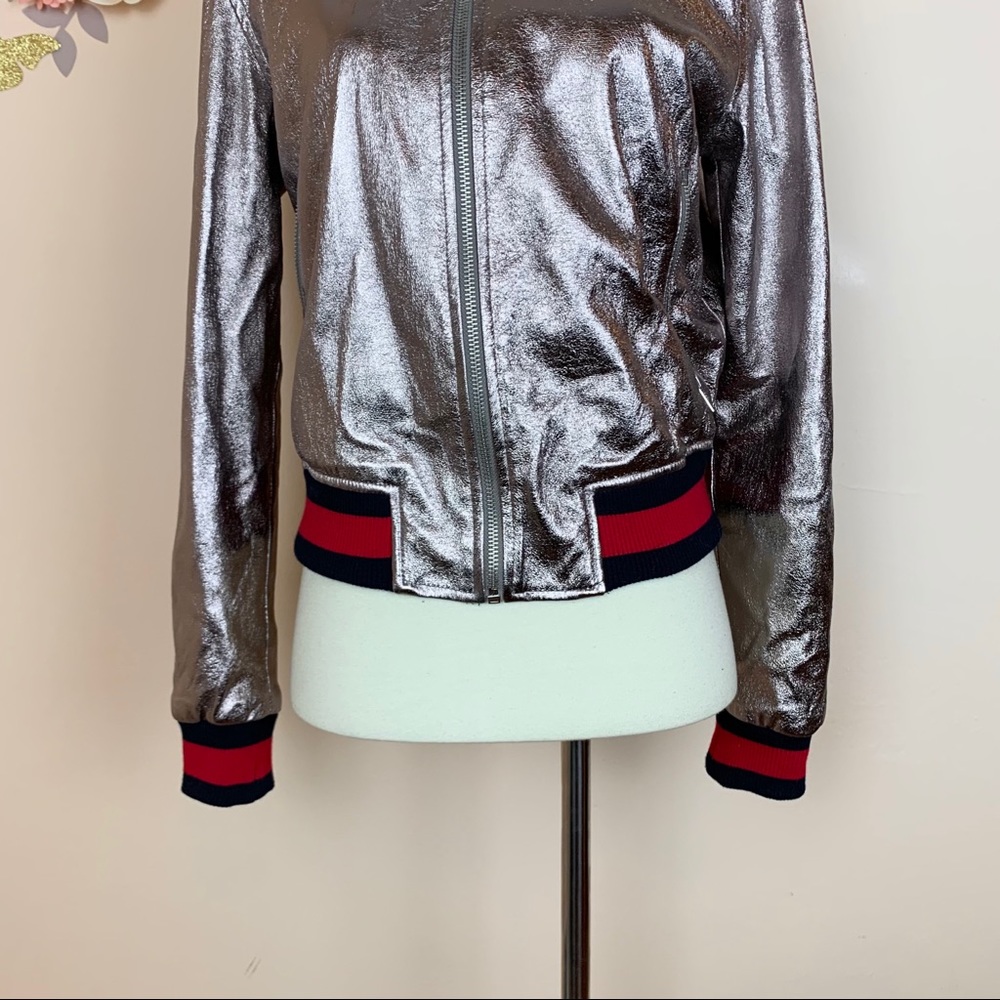 HONEY PUNCH Rose Gold Metallic Bomber - Picture 4 of 11